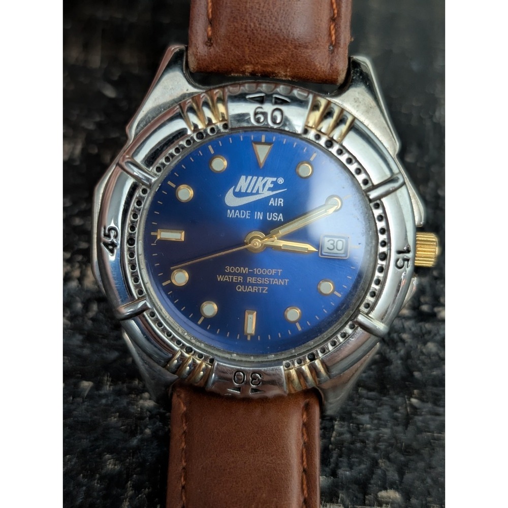 Vintage 90s NIKE Air Watch 5268k Blue Dial Made in USA Immaculate & New Battery